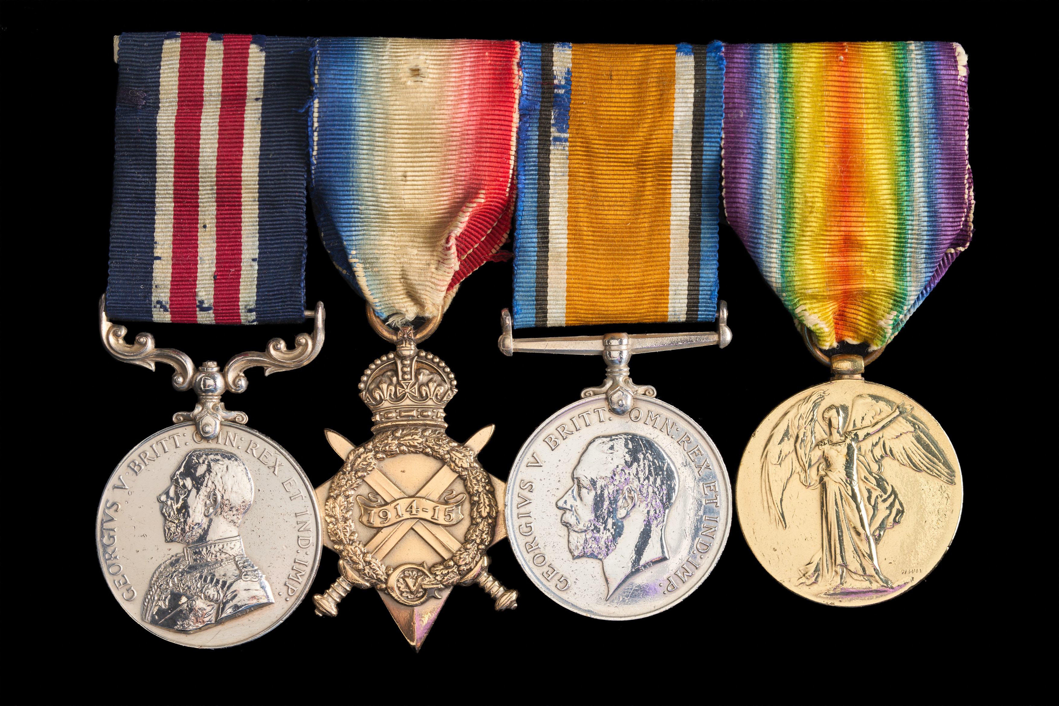 Fred West : (L to R) Military Medal; 1914-15 Star; British War Medal; Allied Victory Medal